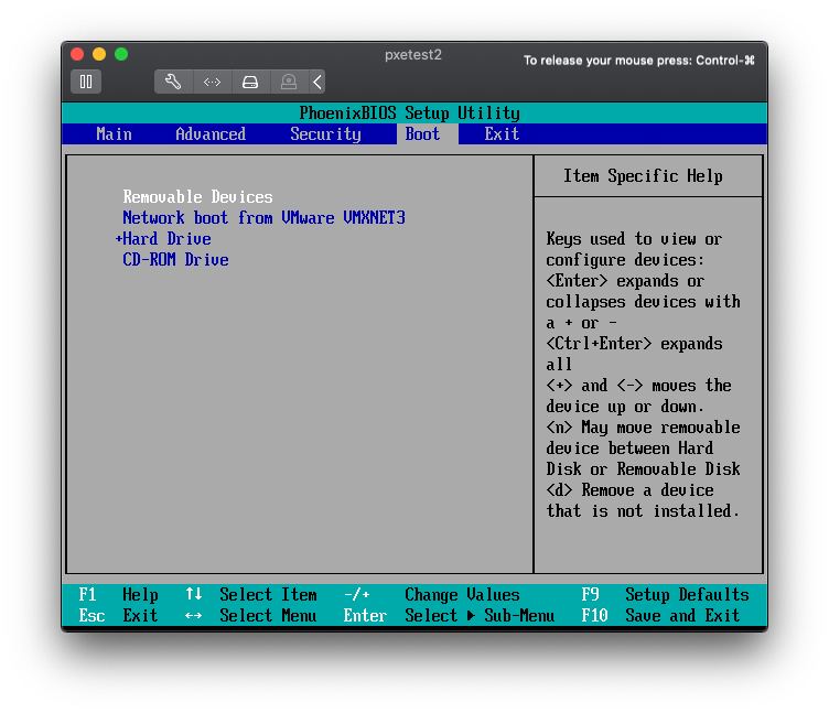 BIOS boot order after